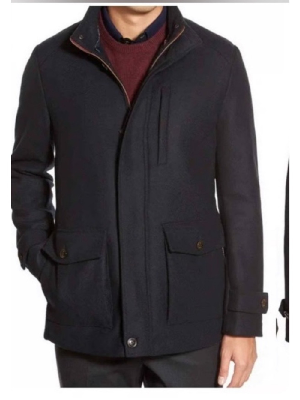 Ted Baker Men’s Bartley Wool Coat in Navy